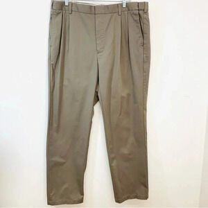 Orvis Chino Pants Men 40x30  Pleats Tan Expand Waist Workwear‎ Casual